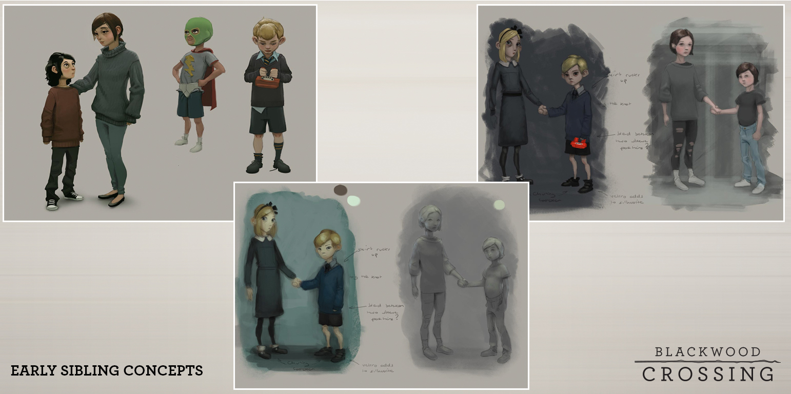 Early Sketches of Finn and Scarlett